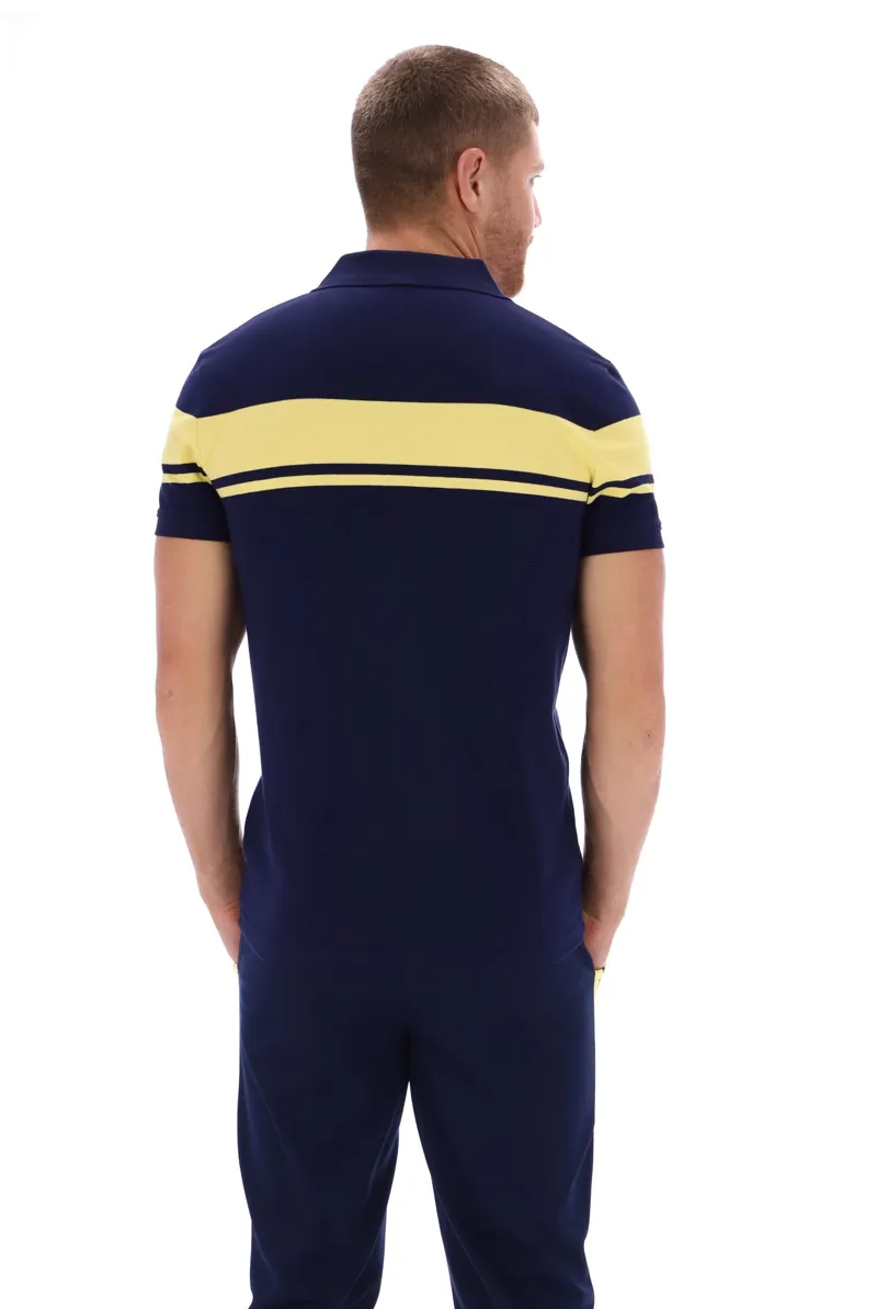 Sergio Tacchini Young Line Polo T-shirt Maritime/Yellow MEDIUM ONLY-5