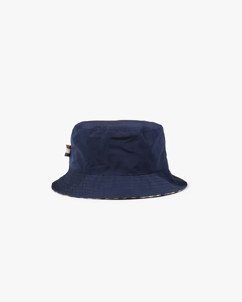 Aquascutum Reversible Bucket Hat Club Check Navy -1