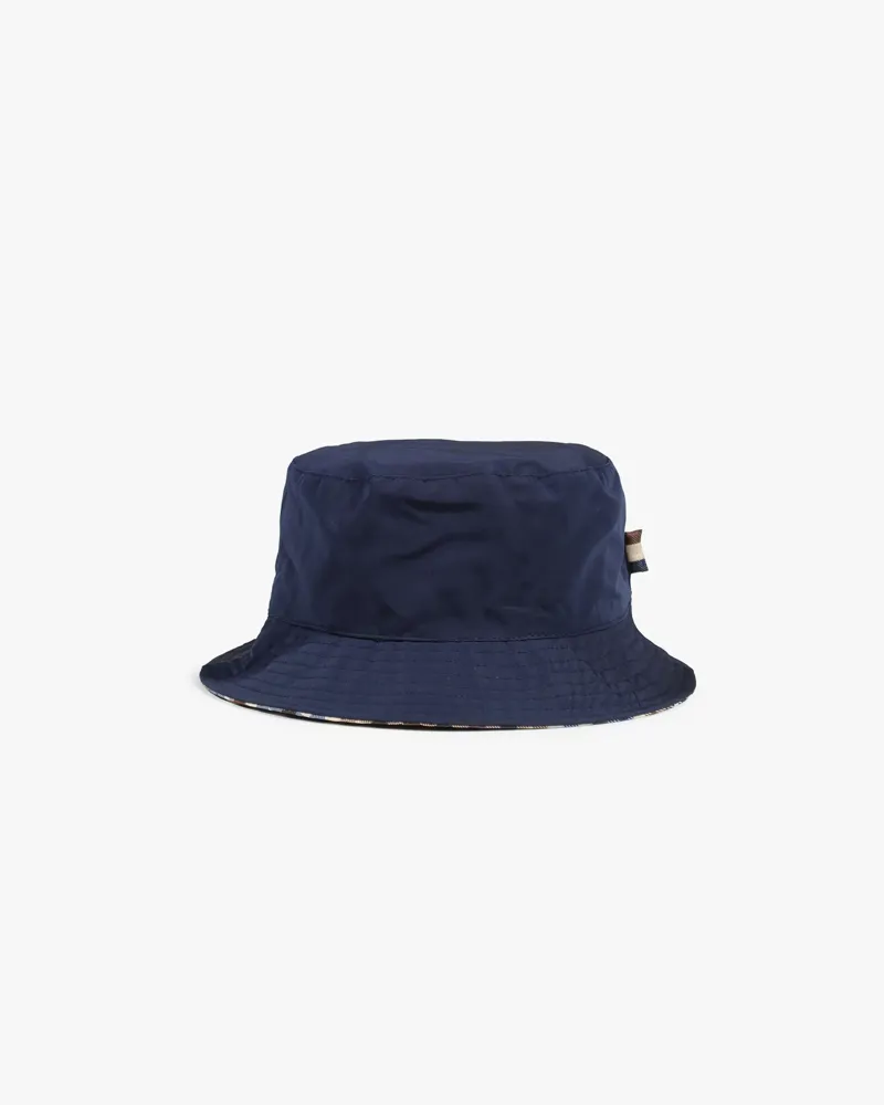 Aquascutum Reversible Bucket Hat Club Check Navy -5