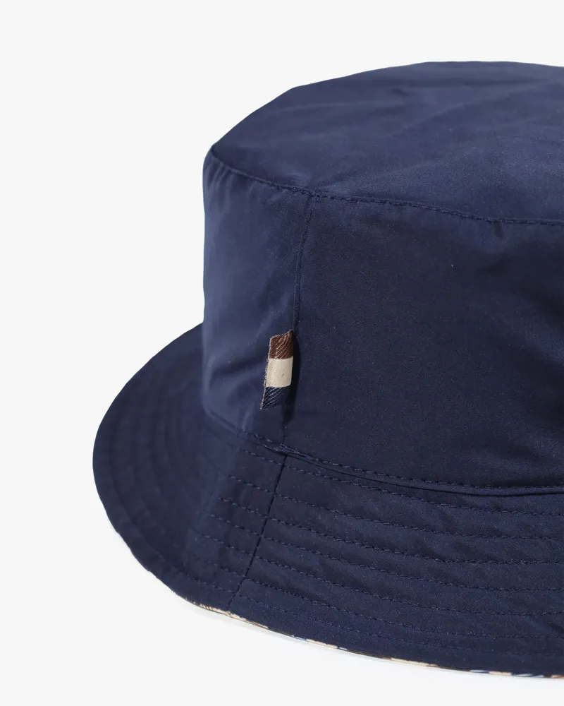 Aquascutum Reversible Bucket Hat Club Check Navy -6