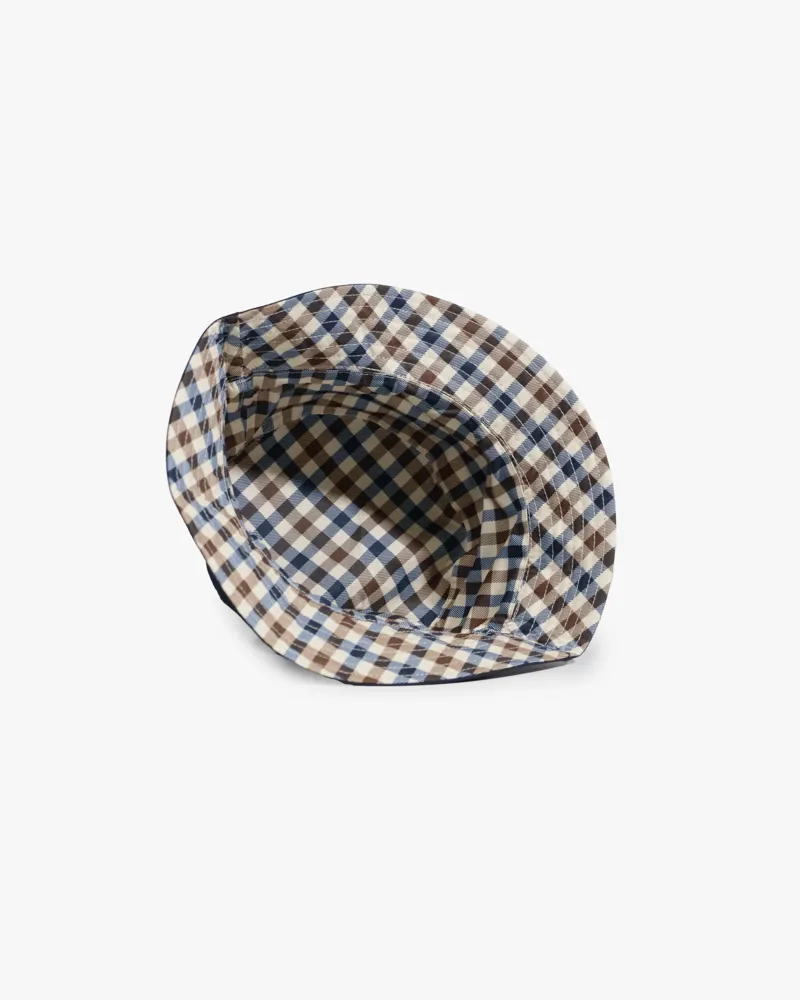 Aquascutum Reversible Bucket Hat Club Check Navy -7