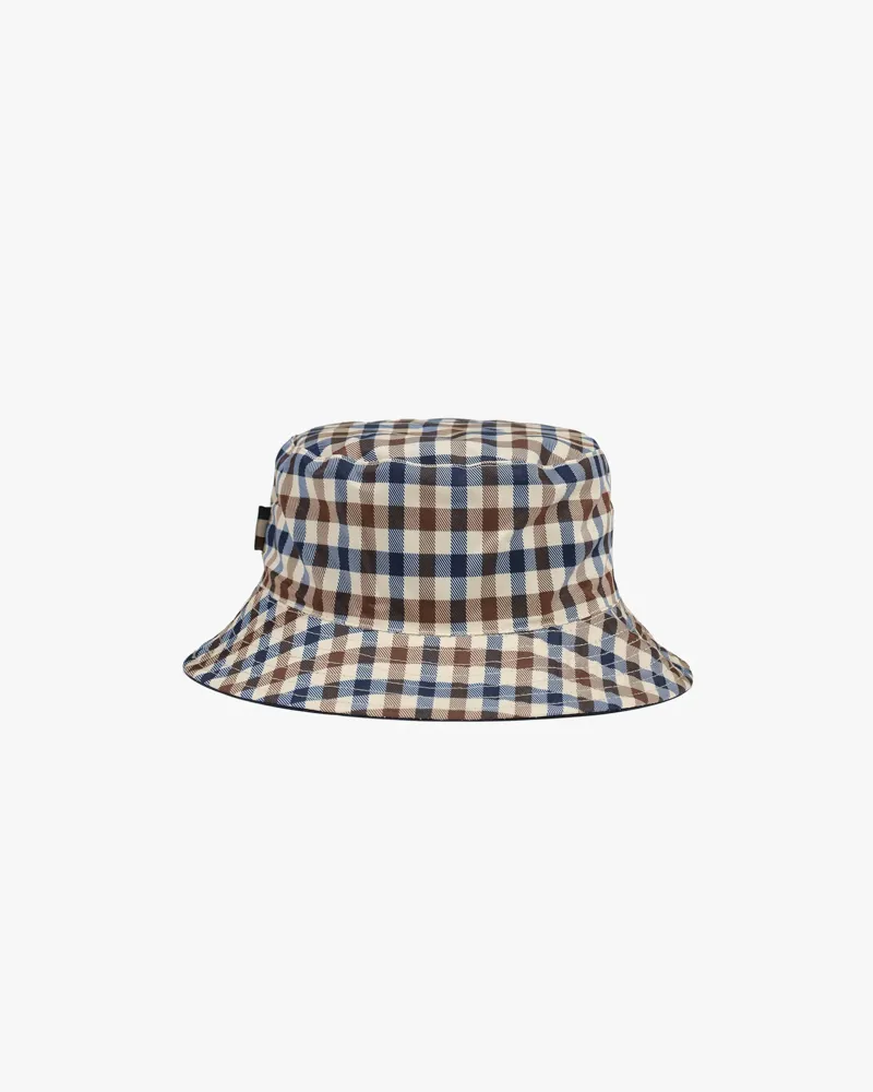 Aquascutum Reversible Bucket Hat Club Check Navy -2