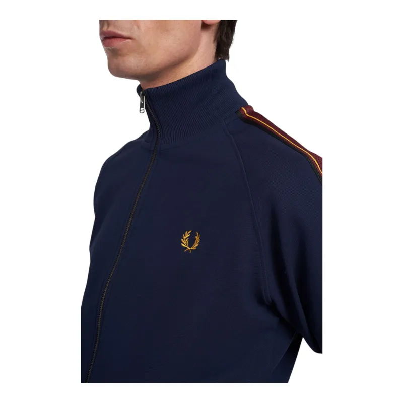Fred Perry Track Jacket Tape Sleeve Dark Carbon-4