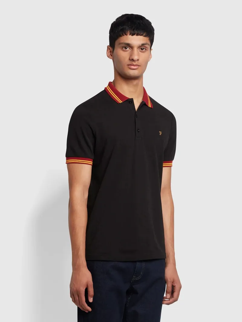 Farah Stanton Polo T-shirt Black-1
