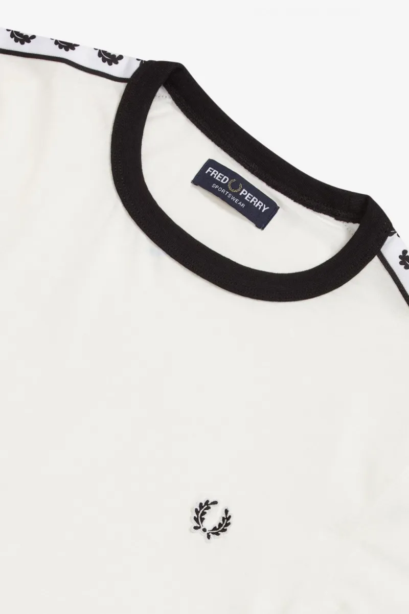 Fred Perry M6347-B34 Taped Ringer T-shirt Snow White -3