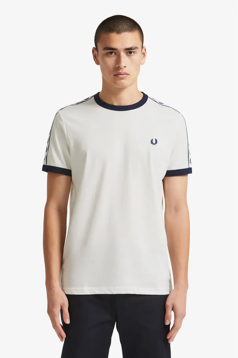 Fred Perry M6347-B34 Taped Ringer T-shirt Snow White -1