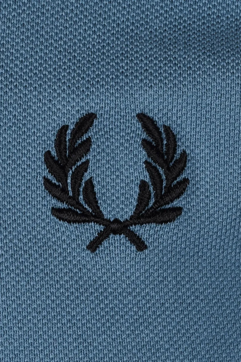 Fred Perry M3594-N11 Striped Cuff Pique T/shirt Ash Blue-3