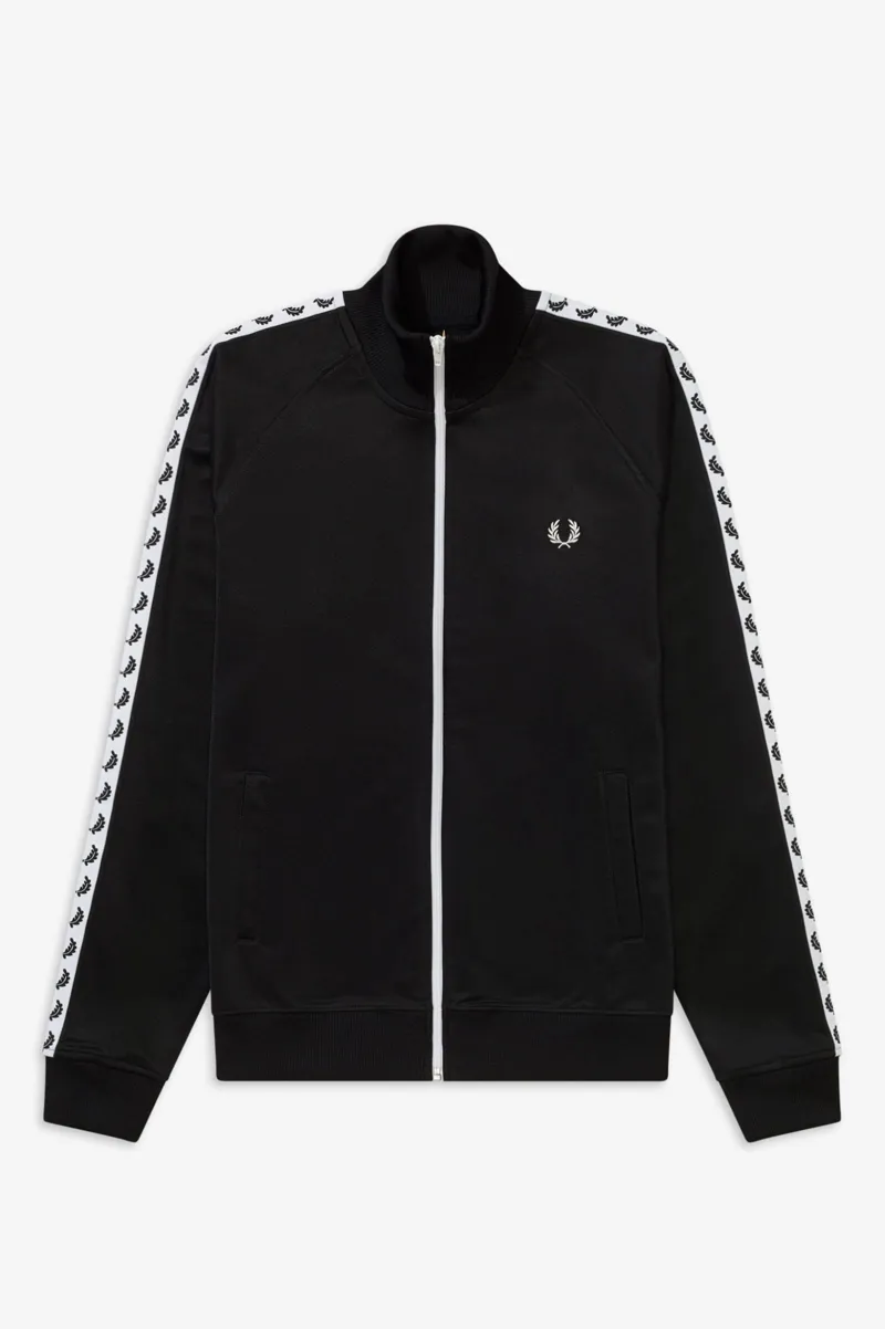 Fred Perry J6231-198 Mens Sports Taped Track Jacket Black