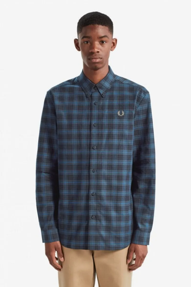 Fred Perry M7557-963 Tartan Check Shirt Midnight Blue-2