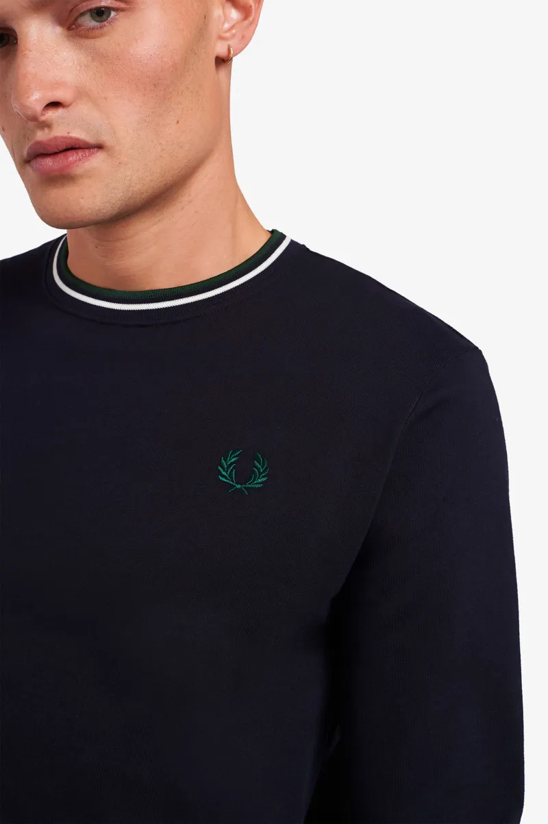 Fred Perry M9602-608 Twin Tipped Long Sleeve T-shirt Navy-2