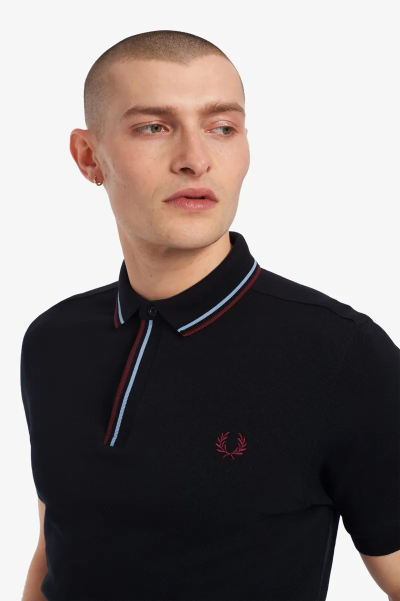 Fred Perry M8559-220 Tipped Placket Polo T-shirt Black-2