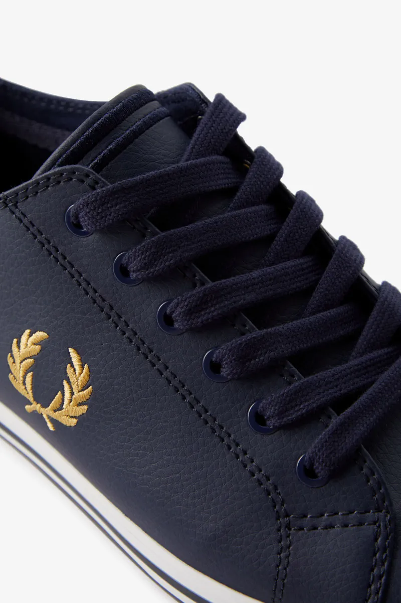 Fred Perry B7163-228 Kingston Leather Trainers Carbon Blue-4