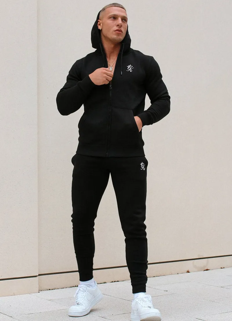 Gym King Basis Hooded  Zip Though Black-3