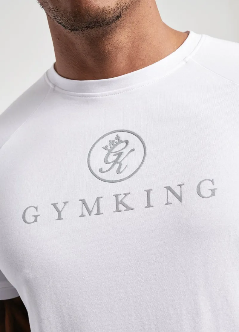 Gym King Sports Logo T-Shirt White-1
