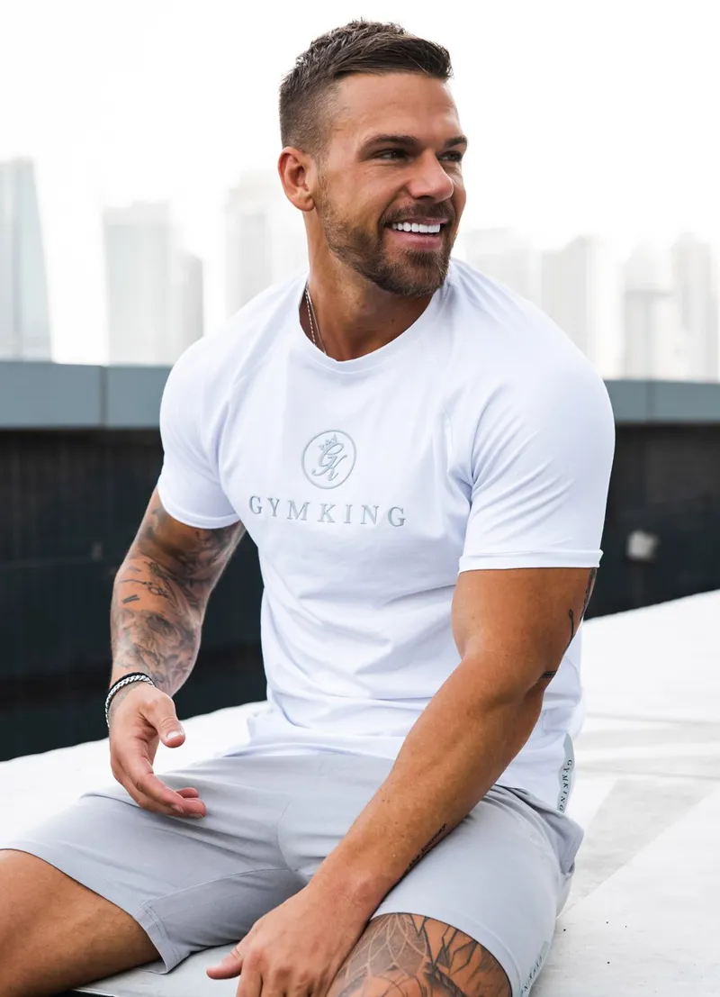 Gym King Sports Logo T-Shirt White-3