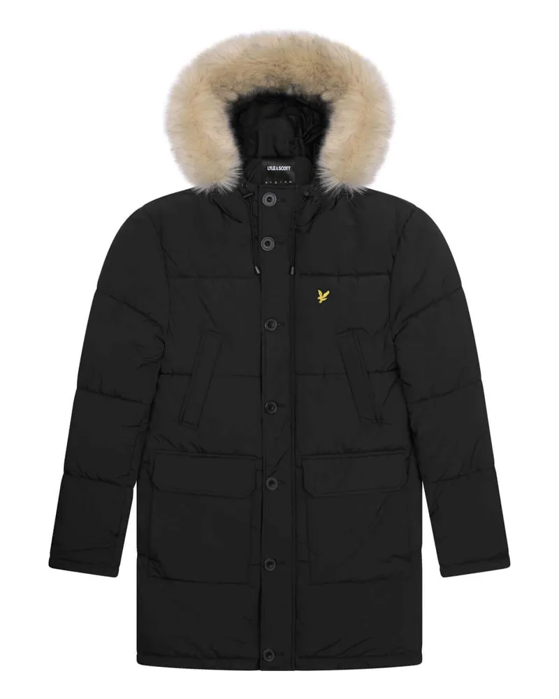 Lyle and Scott Long Puffer Jacket Black-2