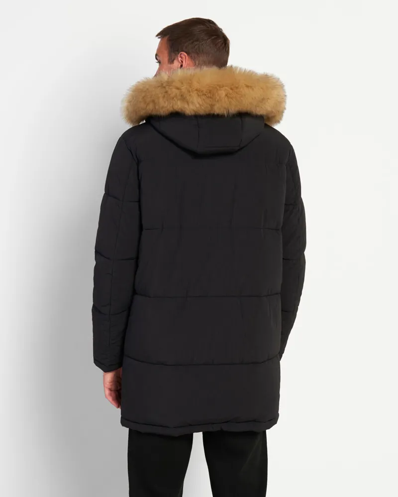 Lyle and Scott Long Puffer Jacket Black-3