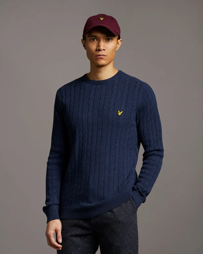 Lyle and Scott Cable Jumper Dark Navy-1