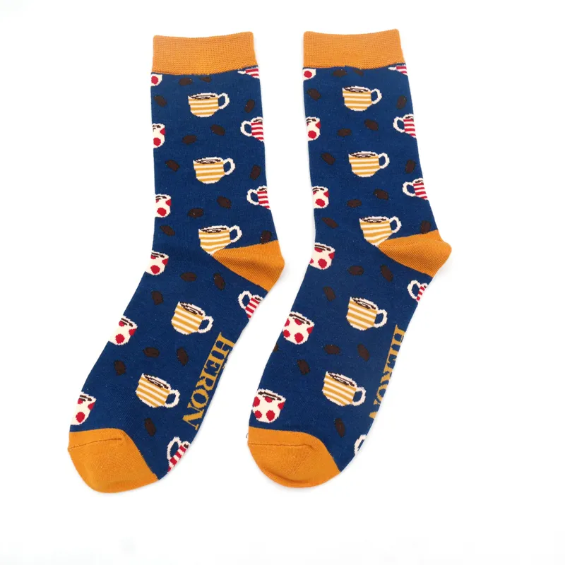 Mr Heron MH225 Bamboo Coffee Shop Socks Navy