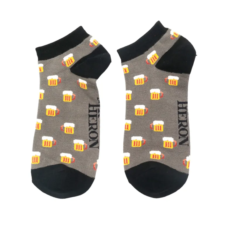 Mr Heron MHT001 Bamboo Trainer Beer Socks Grey