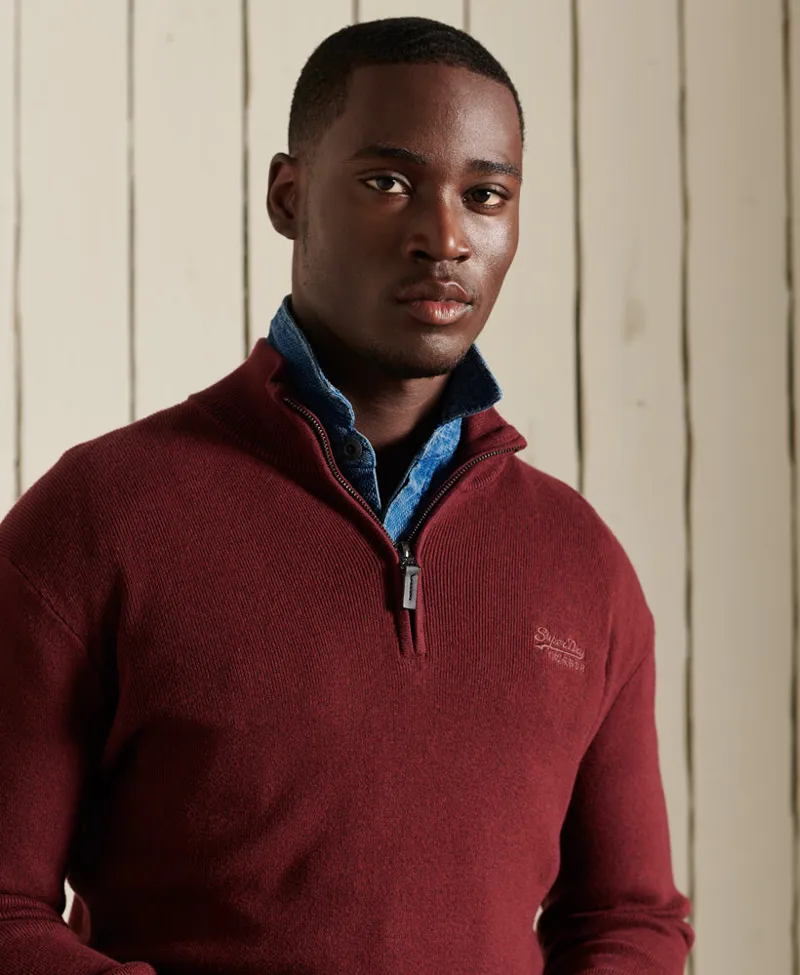 Superdry M6110289A XXM Mens Vintage Embroidered Henley Jumper Ri