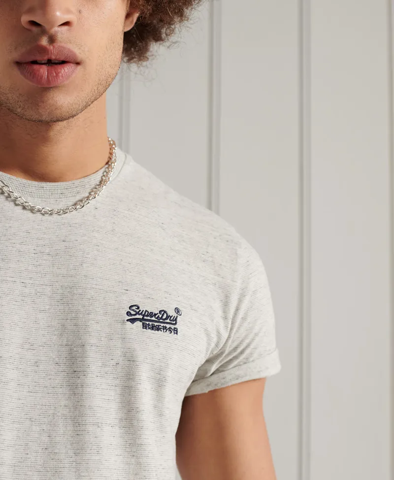 Superdry Space Dye Vintage Embroidery T shirt Silver Birch
