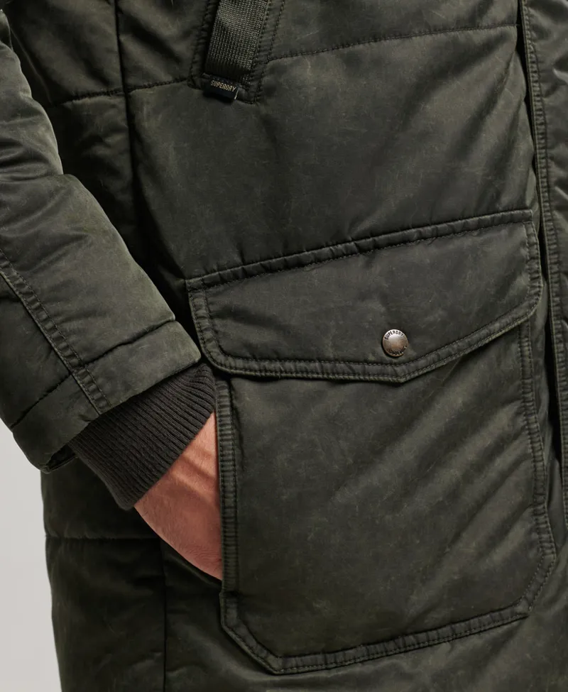 Superdy Vintage Chinook Parka Coat Dark Khaki-4