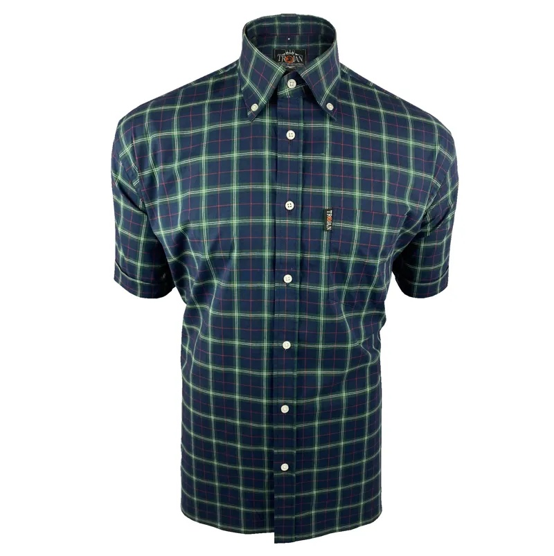 Trojan Tartan Check S/S Shirt Navy