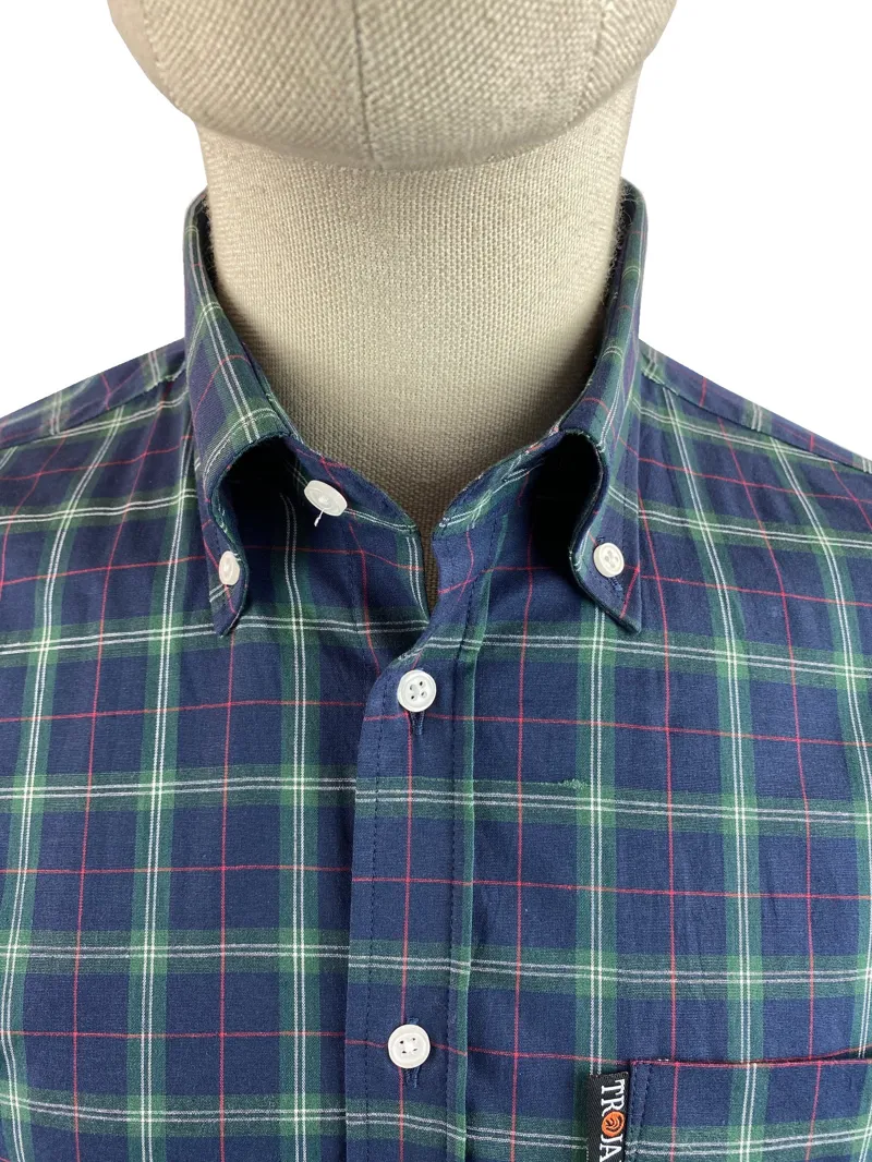 Trojan Tartan Check S/S Shirt Navy-2