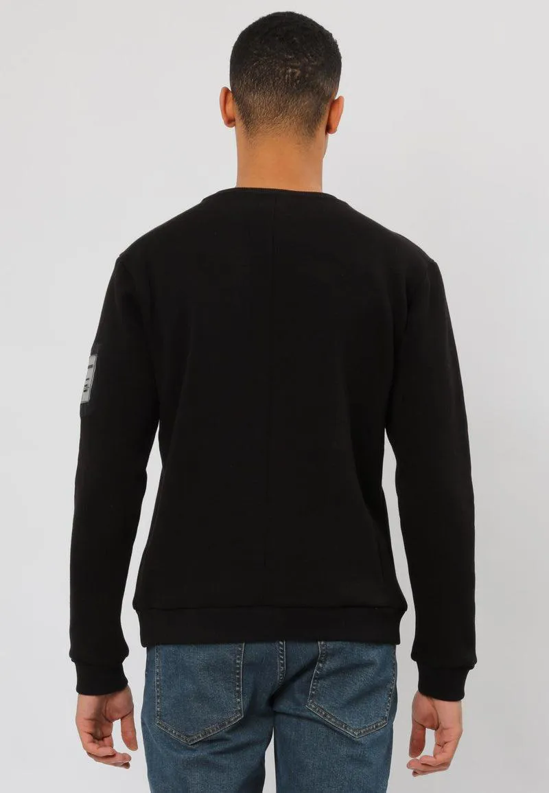 Religion Slider Crew Neck Jumper Black-3