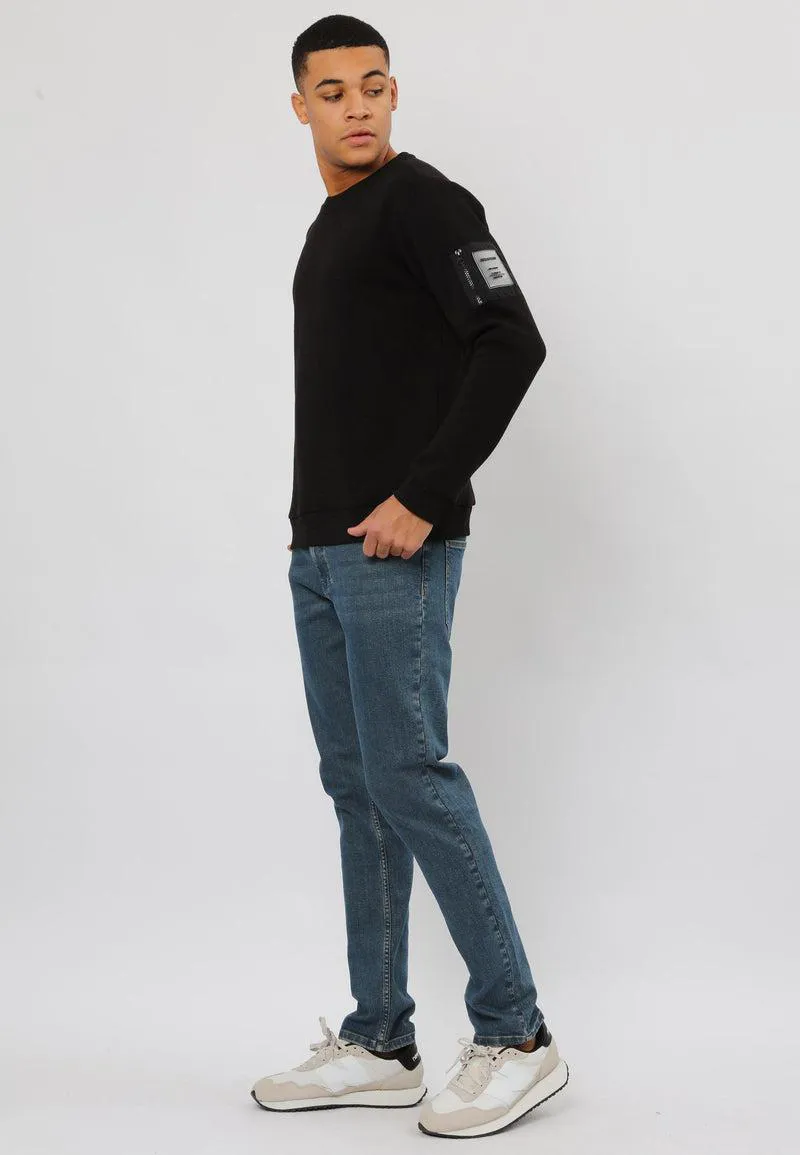 Religion Slider Crew Neck Jumper Black-1