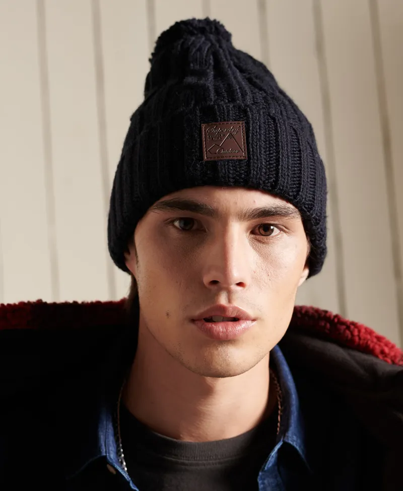 Superdry Cable Trawler Bobble Hat Navy-1