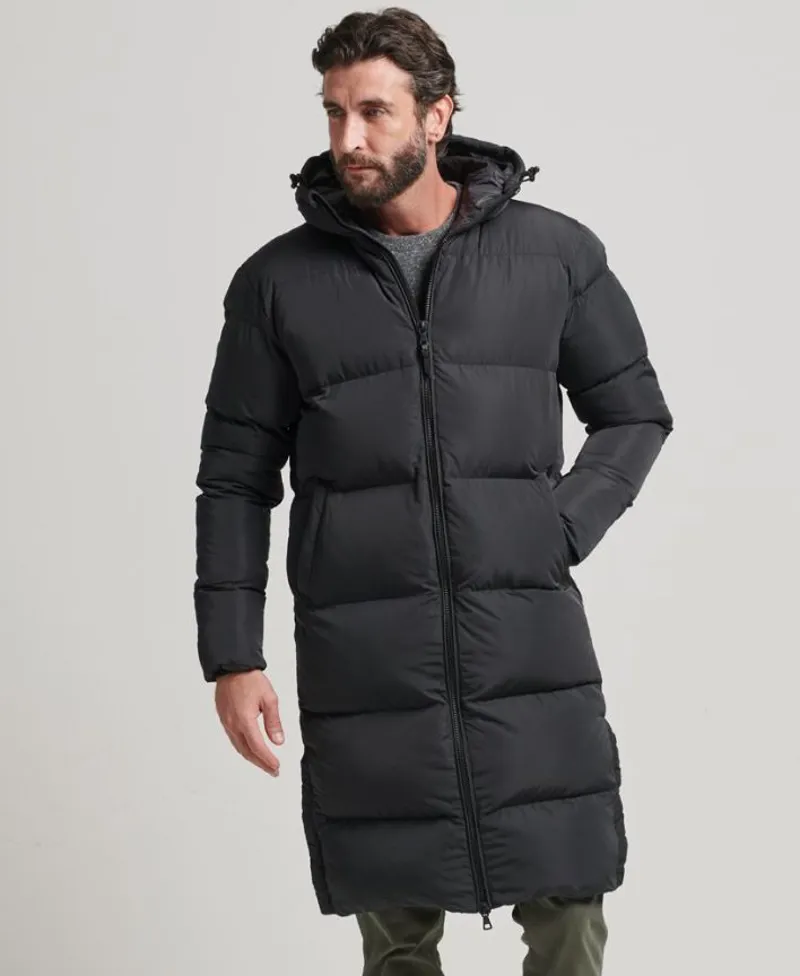 Superdry Longline Duvet Coat Black-2