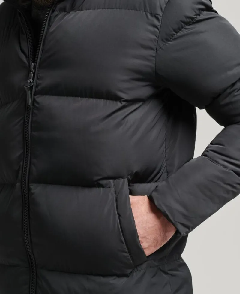 Superdry Longline Duvet Coat Black-4