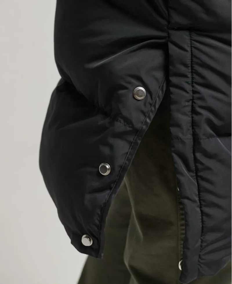 Superdry Longline Duvet Coat Black-5