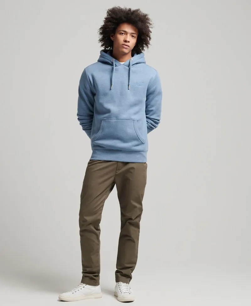 Superdry Organic Cotton Essential Logo Hoodie Bluestone Marl-4