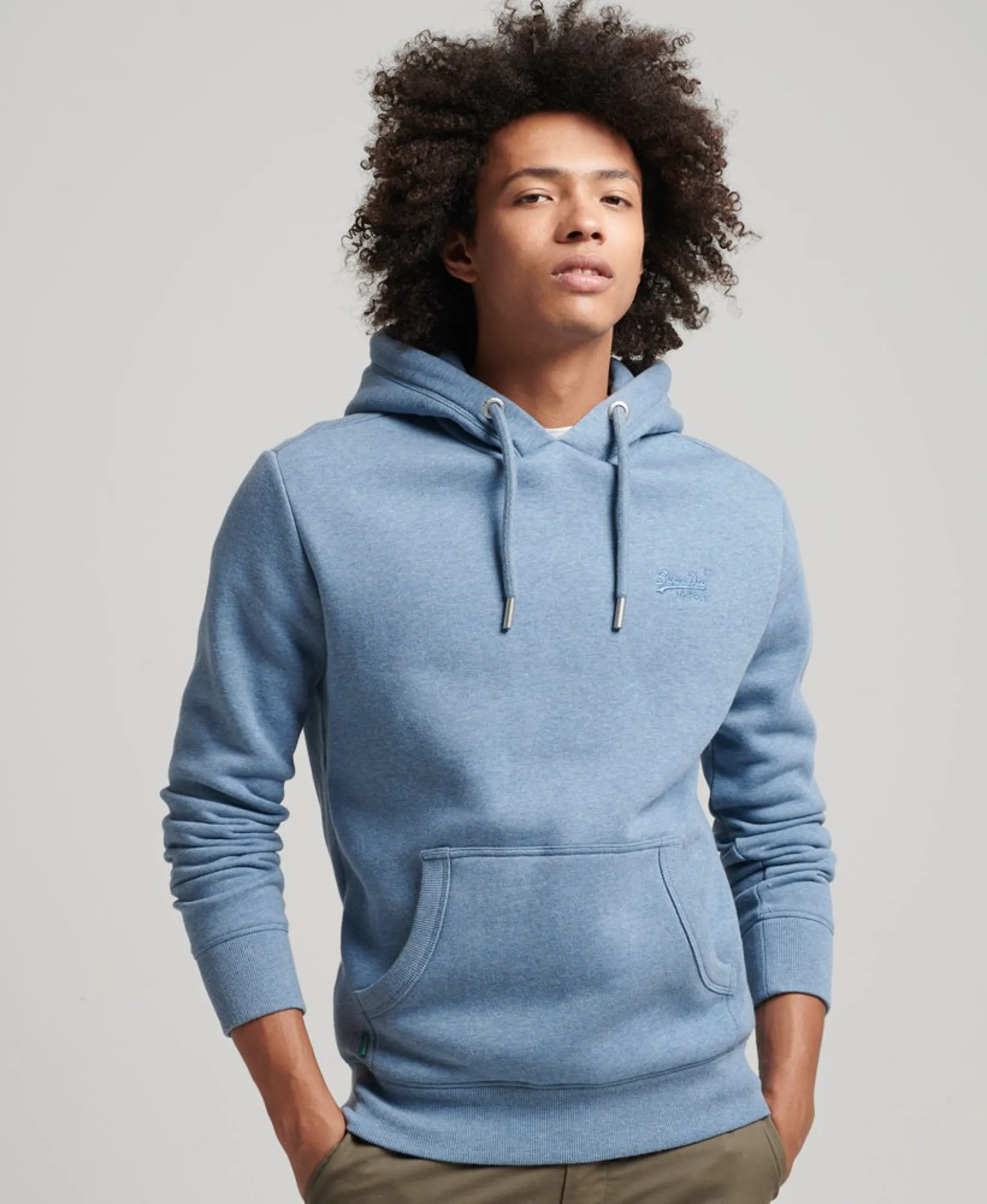 Superdry Men M2012399A Organic Cotton Essential Logo Hoodie Blue