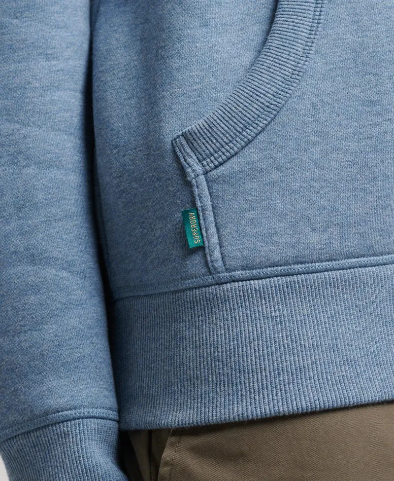 Superdry Organic Cotton Essential Logo Hoodie Bluestone Marl-2