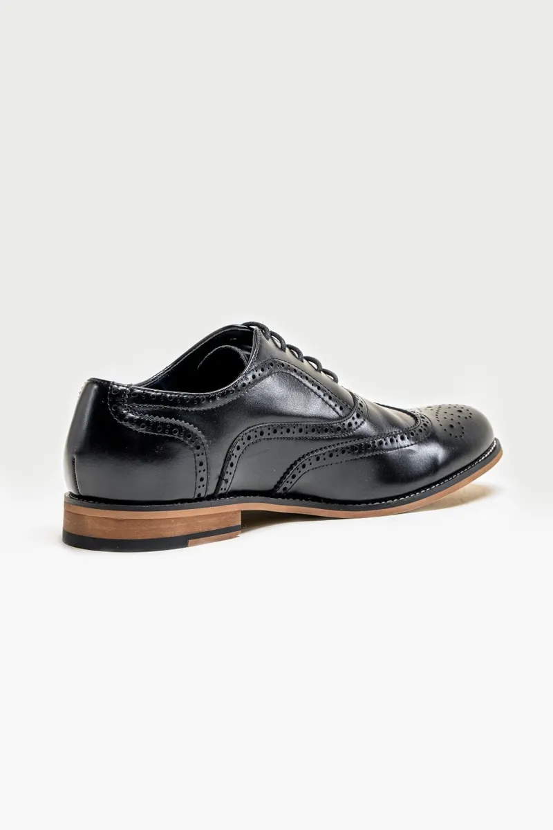 Cavani Leather Brogue Black SIZE 7 ONLY LAST PAIR-3