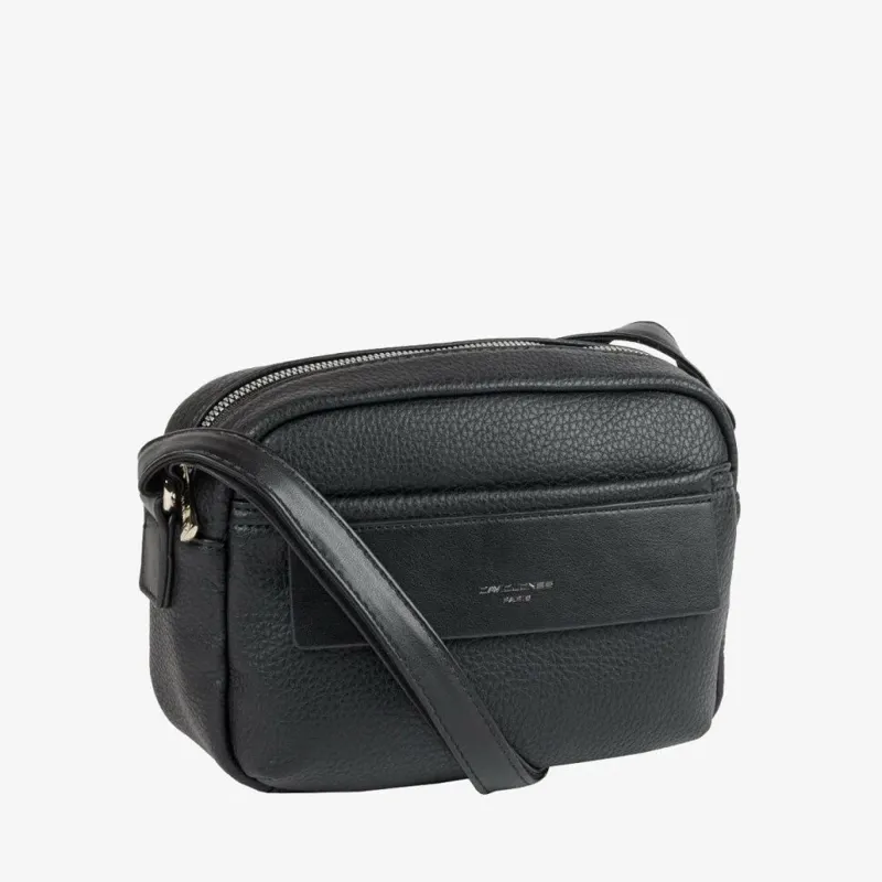 David Jones flap cross body bag Black-1