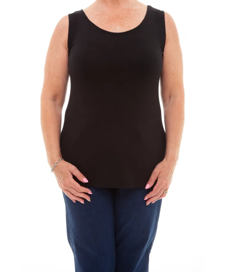 Dreams bamboo jersey U neck vest Black