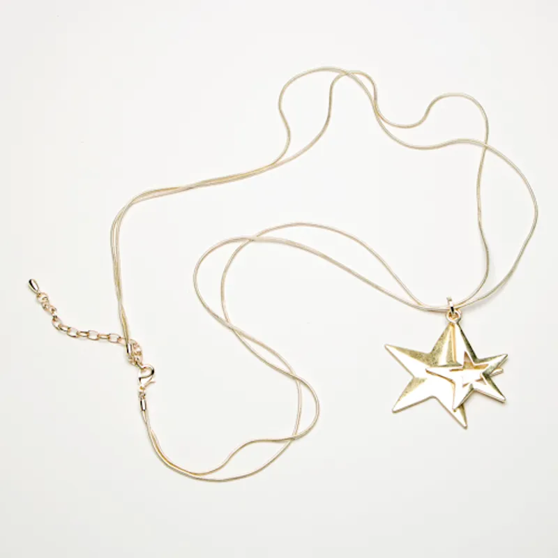 Eliza Gracious double star necklace Gold