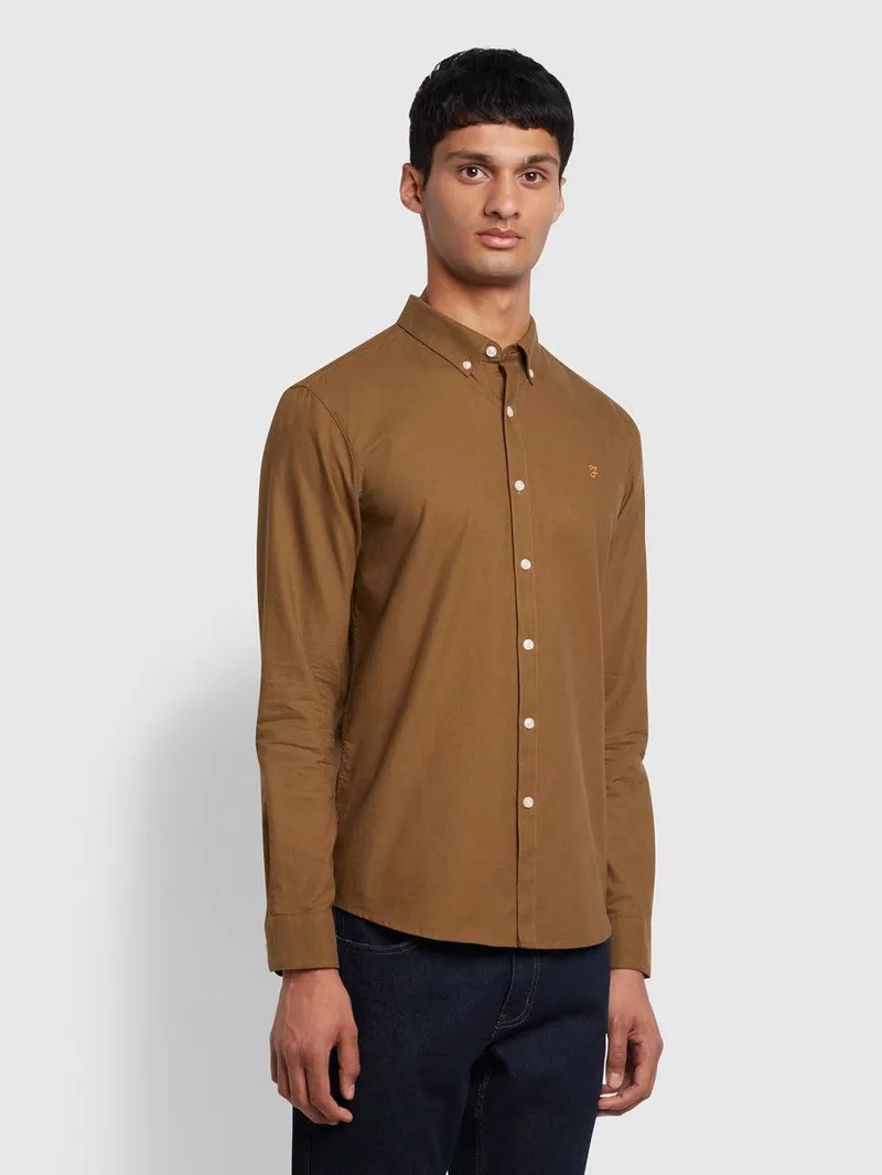 Farah Brewer Slim Fit Shirt Khaki  XXL ONLY LAST ONE-2