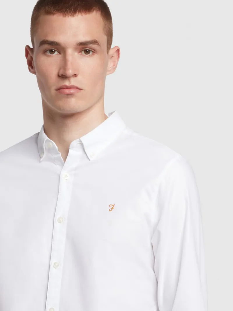 Farah Brewer Slim Fit Shirt White LARGE ONLY LAST ONE