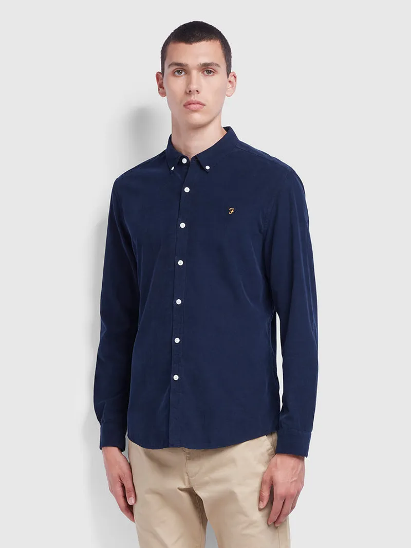 Farah Fontella Corduroy Shirt Navy