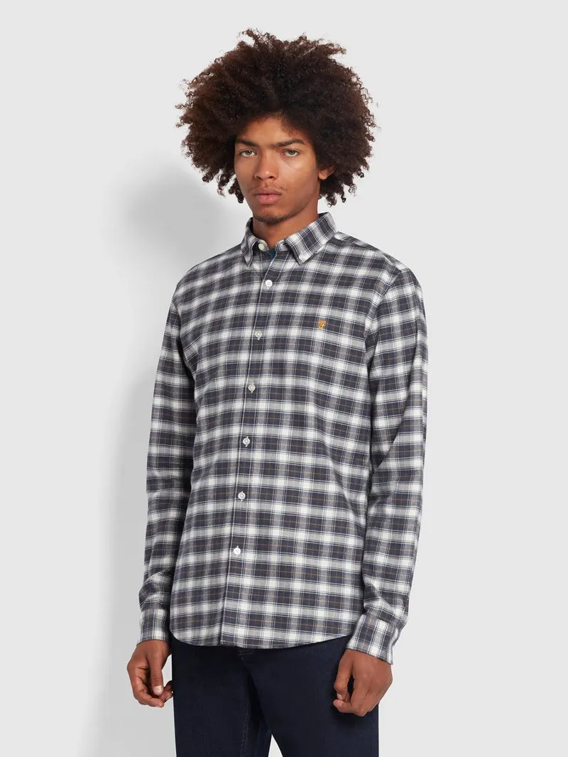 Farah Fraser Check Shirt Cream/Navy/Green -1