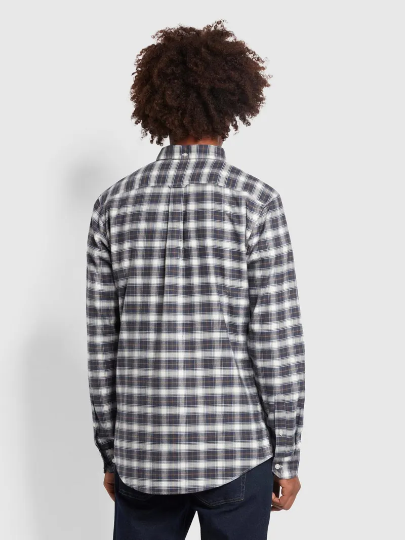 Farah Fraser Check Shirt Cream/Navy/Green -2