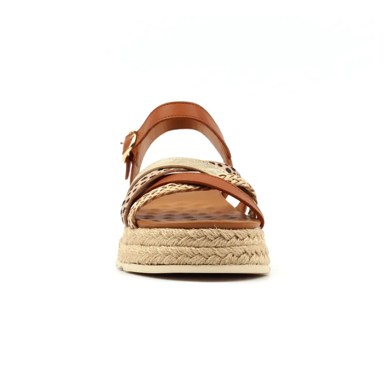 Lunar Flick and spot platform sandal Tan-1