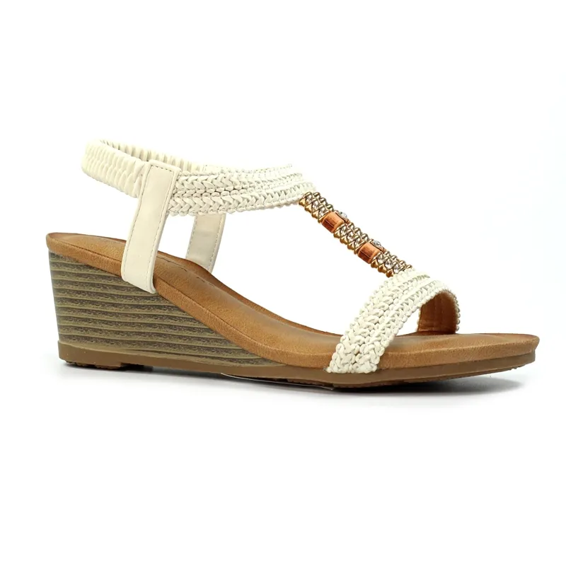 Lunar Florence wedge sandal White