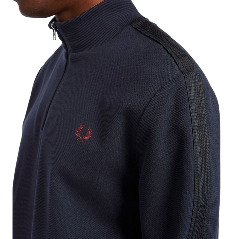 Fred Perry Taped Half Zip Track Top Navy-1